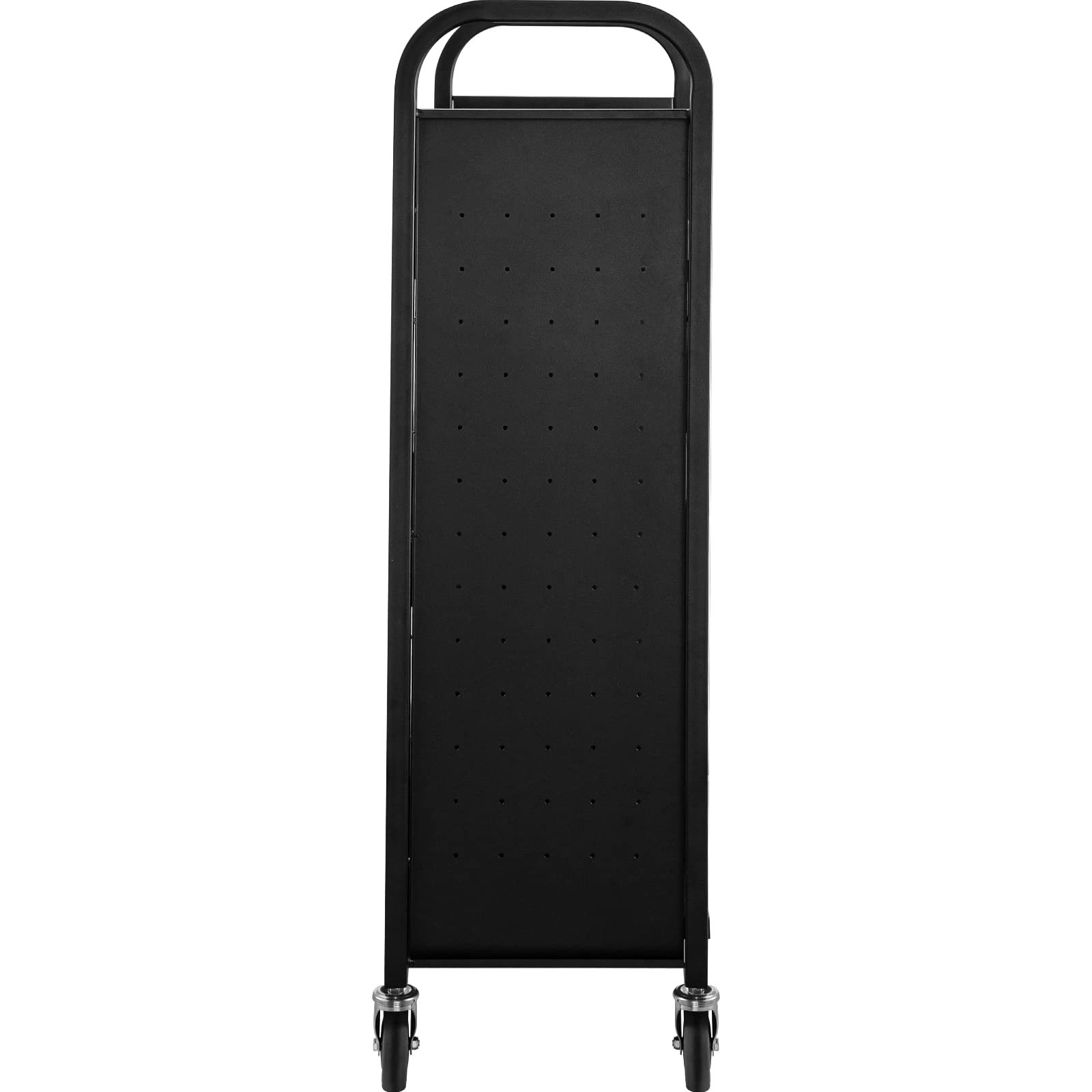 VEVOR Carrello per libri, 90,7 kg, 76 x 35 x 114 cm, ripiani inclinati a forma di V su un lato con ruote bloccabili da 10 cm, per mensole domestiche, ufficio e scuola, camion dei libri in nero