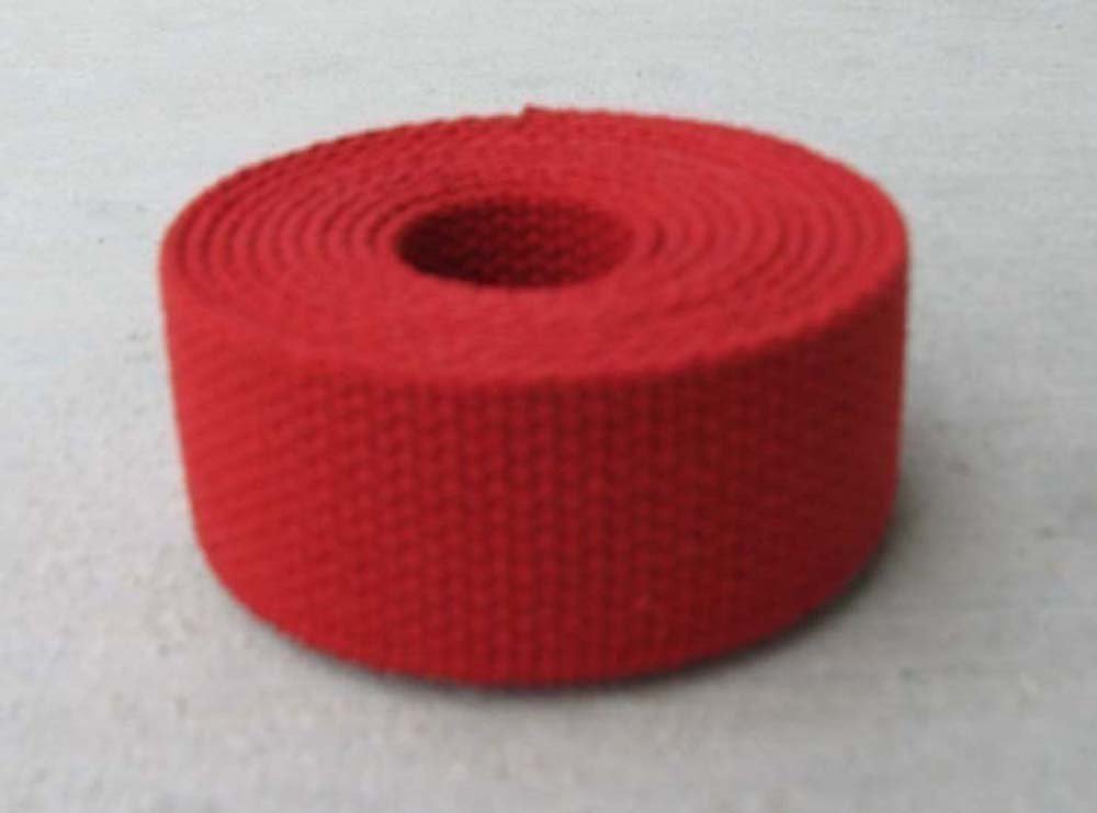 Cotton Webbing 1 1/4" - Red Heavy Weight - 5 Yards
