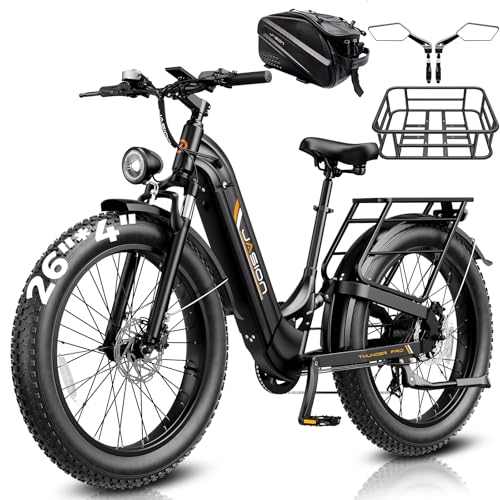 Jasion Thunder Pro ST Electric Bike,2000W Peak Ebikes for Adults,26''Fat Tire Best Ebike for Men,90 Miles with 1040Wh Removable Battery,35+MPH Max Speed Bicycles,500LB Capacity