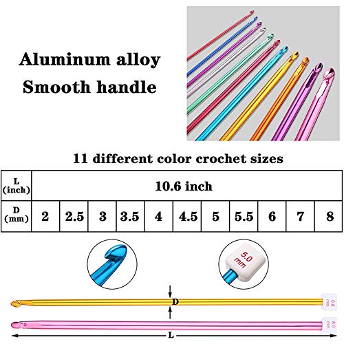 Kopinma 23-Piece Tunisian Crochet Hooks Set including Aluminum and Bamboo Knitting Needles - Image 3