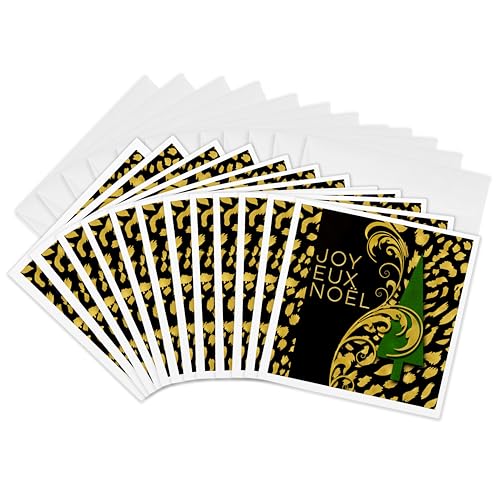 Cartes Joyeux Noël sapin de Noël vert enveloppes cadeaux vœux 12 pièces