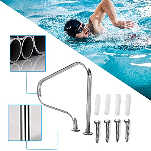 Barandal para piscina de acero inoxidable 31.49 x 31.49 x 10.62 in miniatura 2