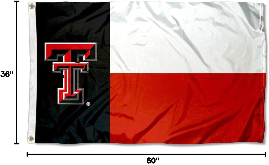 College Flags & Banners Co. Texas Tech University State and USA Flag 3x5 Set