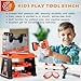 REXBETI Kids Tool Set with Box and Electronic Toy Drill, Pretend Play Kids Workbench Construction Kits, Toddler Tool Set, Birthday Gifts for Ages 3-8 Years Old