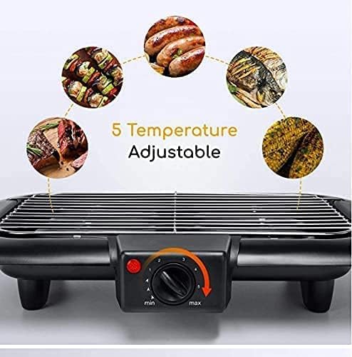 Image of Divik Adjustable 2000 Watt Temperature Control BBQ Grill Smokeless Tabletop Fast Cooking House Kitchen Camping Grill (1Pcs)