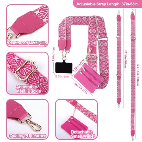 Image of XANGNIER Clip and Go Strap for Phone with Wallet Crossbody, Phone Strap with Zippered Wallet, Adjustable Anti Theft Cellphone Lanyard for Women, Cellphone Chain Accessories,Multicolor 23