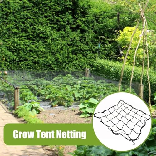 Hsthe Sea 2 Pcs Grow Tent Netting, Elastic Lattice Netting, 60 X 60cm Plant Netting Hydroponic Cricket Netting With 8 Hooks - Image 2