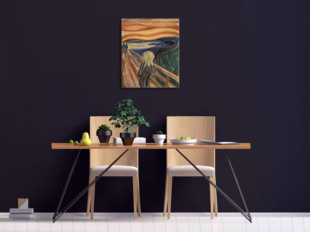 Wieco Art Canvas Wall Art The Scream by Edward Munch Famous Paintings Reproduction Abstract Canvas Prints Artwork for Wall Decor Expressionism Art for Home and Office Decoration