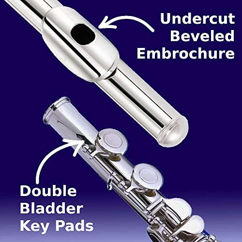 Cecilio Closed Hole C Flute - Musical Instrument, Kids Beginner/Intermediate Flute In Band & Orchestra, Nickel ﻿ #TOP4