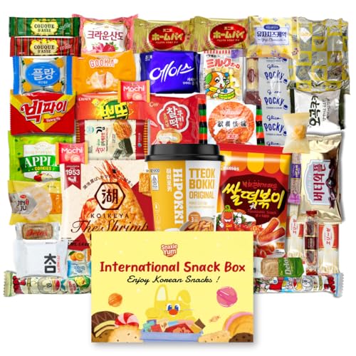 Korean and Japanese Snack Box Variety Pack – 50 Count Individually Wrapped International Snacks,...