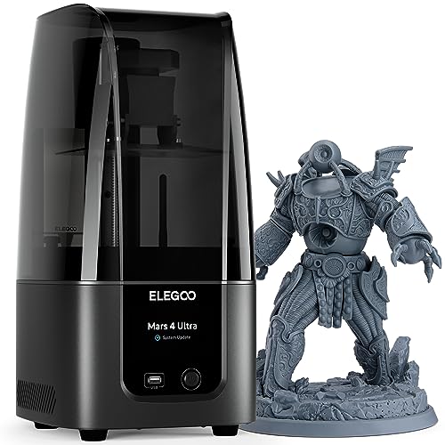 ELEGOO Mars 4 Ultra Imprimante 3D MSLA en RÃ©sine avec Ãcran LCD 9K Mono de 7 Pouces, ConnectivitÃ© Wi-FI, SystÃ¨me de Nivellement sans Effort, Film ACF, Taille d'impression de 153,36x77,76x165 mmÂ³