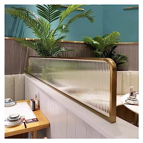 LVSEWOA Mampara divisoria de Vidrio para Restaurante, Separador a Rayas en Relieve para comedores, Valla Baja para encimera de Olla Caliente.