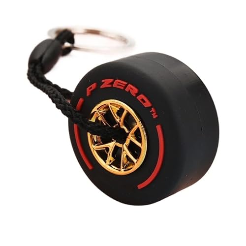 YETONAD - Portachiavi lusso mini F1 in stile pneumatico da corsa, ciondolo in PVC, portachiavi per auto, accessori per chiavi, portachiavi a forma di pneumatico, portachiavi a sacchetto, gadget da