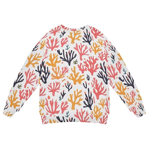 JUNZAN Cartoon Colorful Corals Little Girls Sweatshirts Hoodies Long Sleeve Boys Sweat Shirt Athletic 4T2