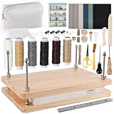 Meifuly Buchbinde-Set für Anfänger, komplettes 52-teilig, 29 x 19 cm, Buchpresse mit Premium-Werkzeugen, Knochenfalzer, Tuch, Wachsfaden und Aufbewahrungstasche, ideal für DIY Buchherstellung