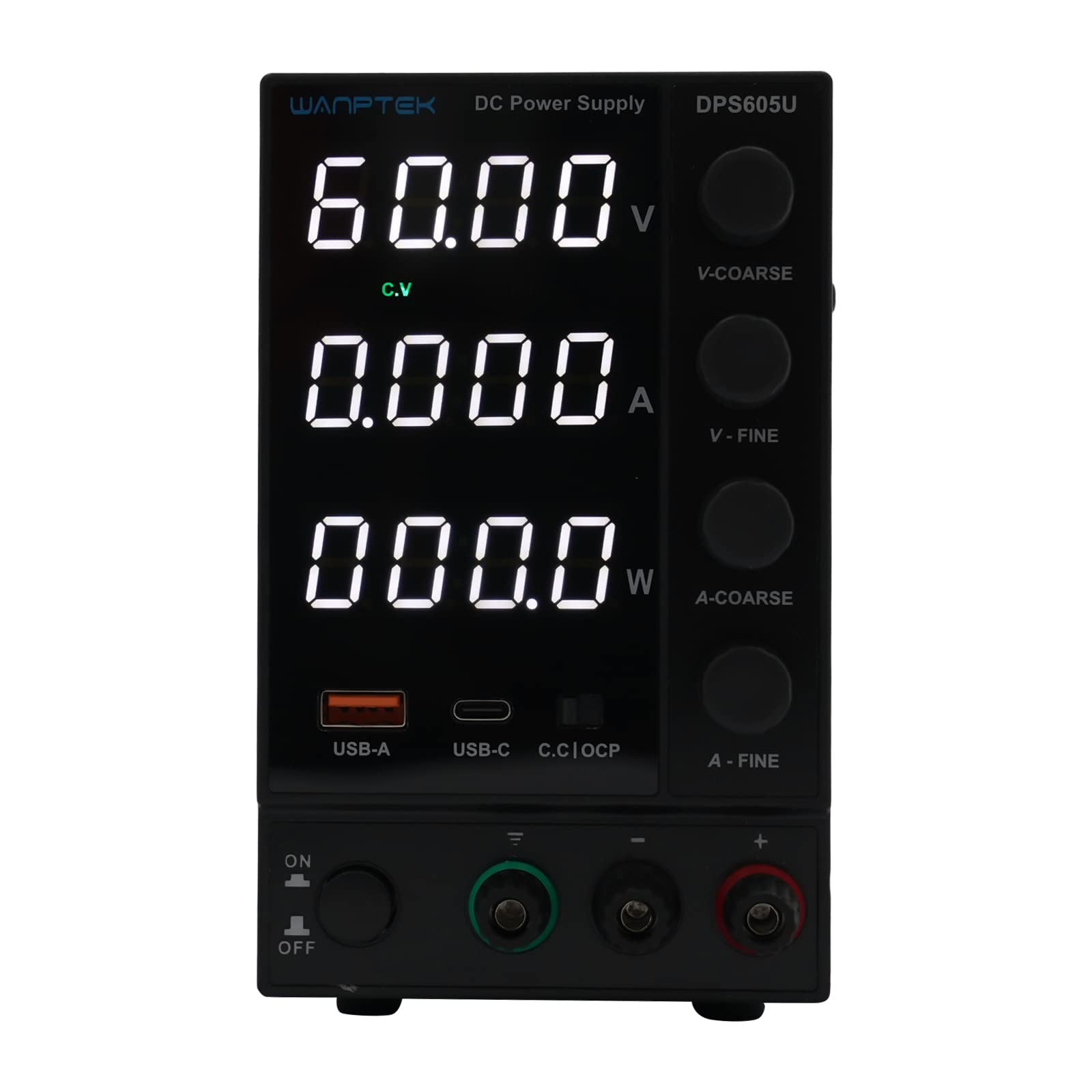 Regelbares Labornetzgerät Labornetzteil DC Trafo Wandler Inverter 0-60V 0-5A 300W - Hochpräzise Spannungs- und Stromregelung - USB Quick Charge - Kurzschlussschutz - DPS605U