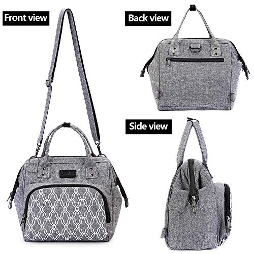 Amhoo Lunch Bag For Women Lunch Boxes Insulated Leak-Proof Meal Prep Cooler Tote Bag Double Ykk Zippers Waterproof Gray #TOP1
