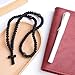 Pndeyo Orthodox Prayer Rope, Handmade 100 Knots Christian Greek Prayer Rope, Protection Blessing Braided Cross Tassel Car Hanging Charms for Women Men Family Couple- Black
