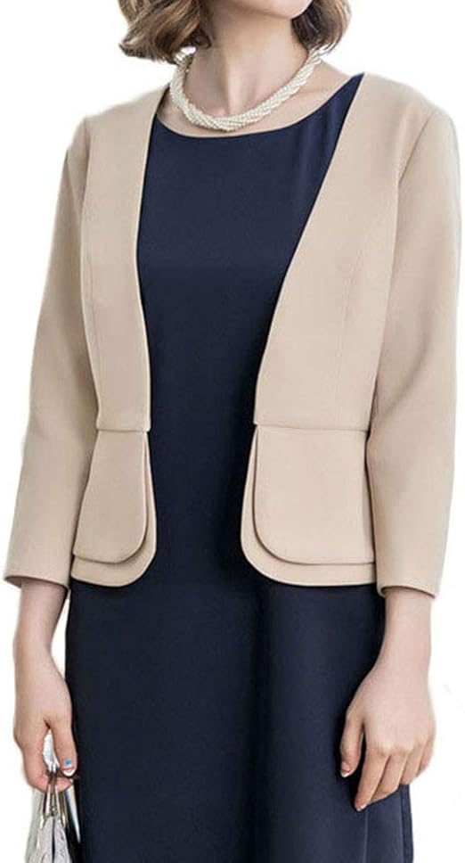 Amazon チェリーレッド Cherryred レディース ジャケット スーツ テーラード ブレザー 通勤 ノーカラー コンパクト フォーマル スリム 七分袖 S M L Xl Xxl Xxxl コート ジャケット 通販