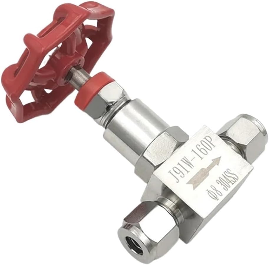 Stainless Steel Straight Through Globe Valve J91W-160P 6/8/12mm Ferrule Needle Valves(6mm)