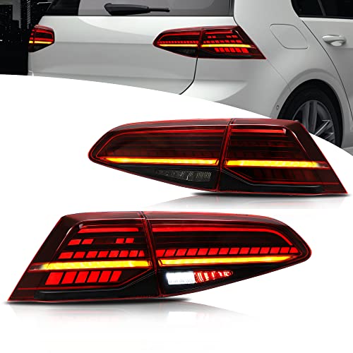 Feux arriere pour Golf 7 et 7.5 VLAND rouge avec clignotants dynamiques