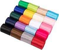 Vista 1 de UnionJoy Cintas de satén de 1-1/2 pulgadas, surtido de cintas de pelo de colores para coser envoltura de regalo, cinta de satén de doble cara