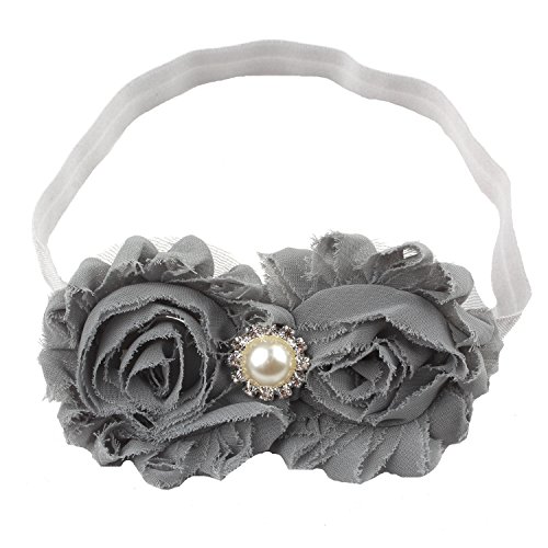 Miugle Baby Girls Headbands with Bows (gray)
