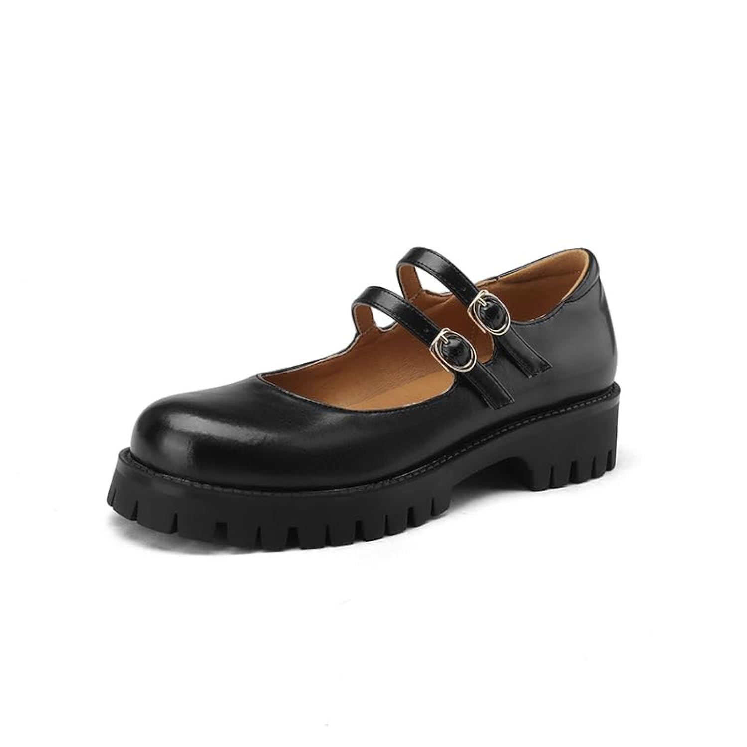 Elbslutt Women's Mary Janes Shoes Cute Round Closed Toe Flats Platform Low Heel Chunky Pumps Oxford Dress Shoes Gothic Ankle Buckle Strap Cosplay