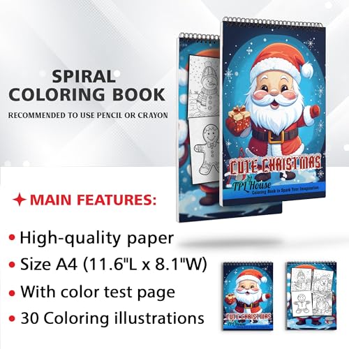 Livre de coloriage de Noël TPLHOUSE : couverture de qualité - 3