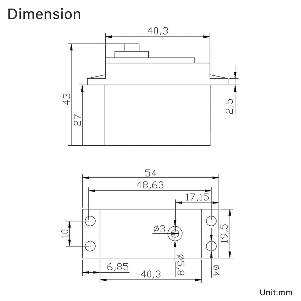 5 x MG 946R Servo Motore Digitale ad Alta Coppia con Ingranaggi Metallici, Include Accessori di Montaggio e Cavo