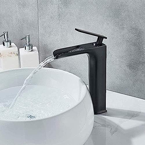 Mitigeur de lavabo cascade résistant aux taches d'eau bronze noir - 3