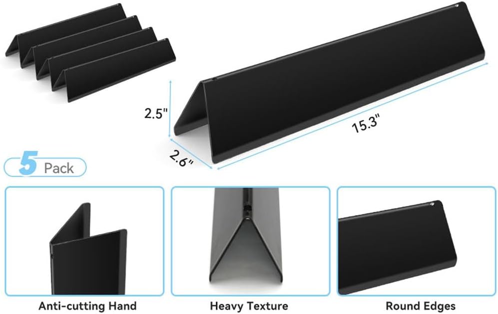 17.4" Porcelain Steel Grill Grates 7525 and 15.3" Porcelain Enameled Steel Flavorizer Bars 7636 Replacement for Weber Spirit 300 Series with Front Control Knobs, Spirit E310 E320 E330 S310 S320 S330