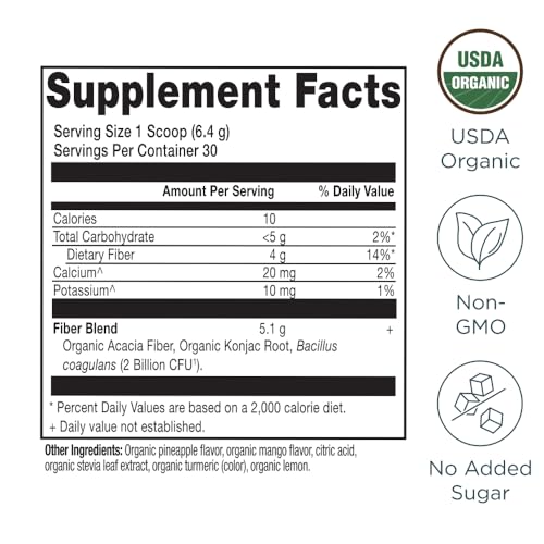Ancient Nutrition Organic Acacia Fiber Powder, Pineapple Mango - image 2