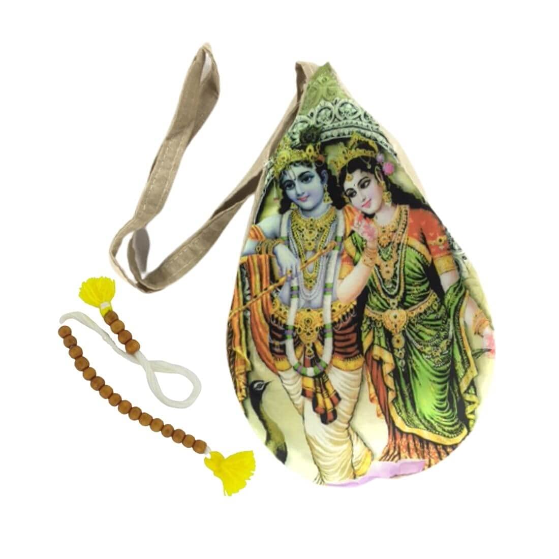 MAYAPURI Radha Krishna Printed Gomukhi Japa Bag/Chanting Bag with Sakshi Mala Counter (B092SMNDTK) Amazon Price History, Amazon Price Tracker