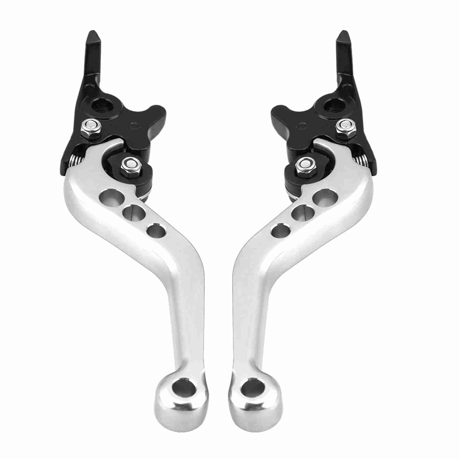 Ebtools Silver Elerose For Motorcycle Brake Lever Double Disc Brake Handle Motorcycle Scooter Universal Modified Cnc Double Disc Brake Lever Aluminium Alloy Adjustable (1 Pair) (Silver)