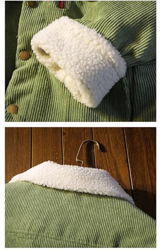 Men Winter Thicken Casual Corduroy Turn-Down Collar Coat Warm Outwear Single Breasted Parkas4