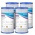 PPL10BB 5 Micron 4.5" x 10" Sediment Pleated Water Filter Set – Big Blue Replacement Cartridges for Whole House Water Filtration Systems Durable Premium Quality (4, 10 x 4.5)