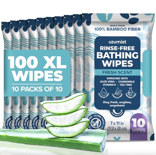 Body Wipes For Adults Bathing No Rinse 100pc XL -