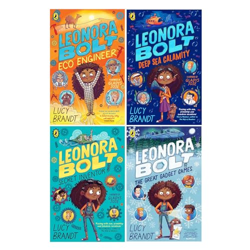 Leonora Bolt Series 4 Books Collection Set by Lucy Brandt (Secret Inventor, Deep Sea Calamity, Eco Engineer & The Great Gadget Games)