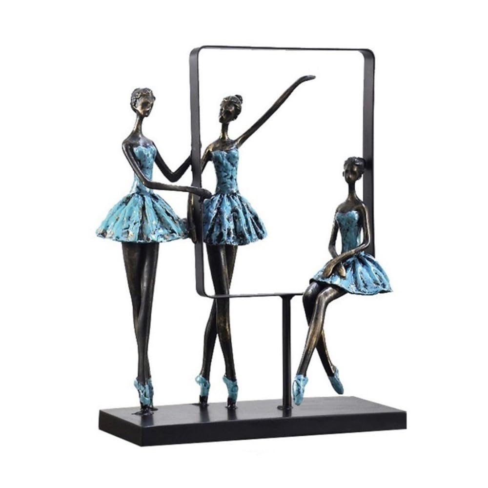 zhuyanbo007 Desk Statue, Resin Iron Home Character Decoration Creative Ballet Girl Ornament Gift Collection