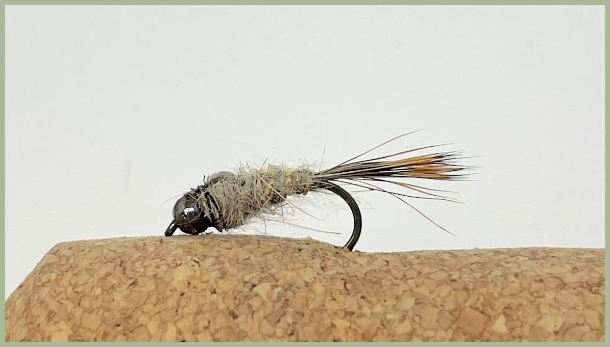 Lot de 24 mouches nymphes sans ardillon à tête dorée et tungstène pour truite - Tailles mélangées