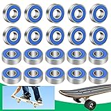 🛹【20 Metallkugellager】Das Paket enthält 20 Rollschuhlager mit einem Innenwiderstand von 8 mm, einem Außendurchmesser von 22 mm und einer Breite von 7 mm. Geeignet für die meisten Skateboard-Radgrößen, geeignet für Produkte, die Rotation, geringes Reibungsmoment, geringe Vibration und geringe Geräuschentwicklung erfordern.