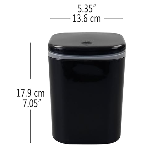 Miniatura 2 de Begale Mini cubo de basura de plástico de 0.5 galones, pequeño bote de basura con tapa