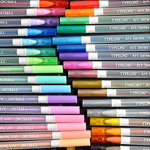 Typecho Gel Pens, Art 48 Pack Gel Ink Pen Set With Portable Travel Case For Kids, Adult Coloring Books, Drawing, Doodling, Crafting, Back To School Art Supplies #TOP3