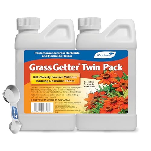 Monterey Grass Getter & Herbicide Helper Combo Pack with Garden Measure Spoon – 8 oz Each, Kills...