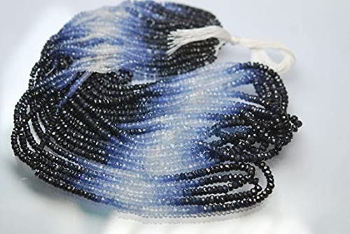 Saphir bleu naturel LKBEADS rondelles micro-facettées de qualité supérieure 12-16 pouces