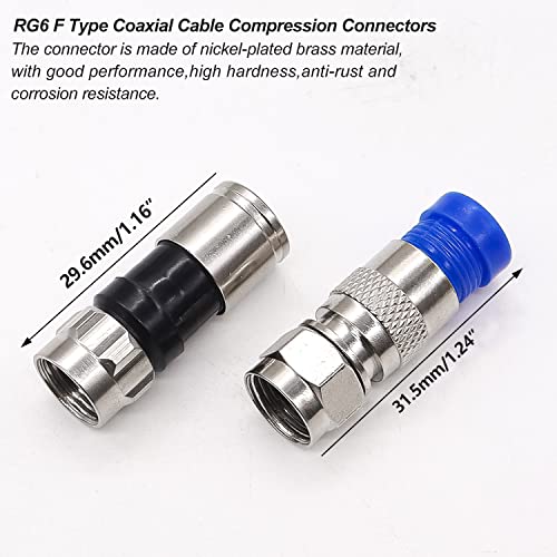 Image of mxuteuk Coax Cable Crimper Kit Adjustable RG6 RG59 RG11 75-5 75-7 Coaxial Compression Tool Fitting Wire Stripper With 10 pcs F Compression Connectors