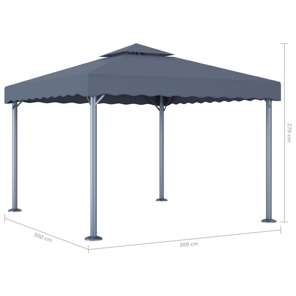Tidyard Gartenpavillon Partyzelt Pavillon Sonnenschutz Mit doppelten Oberteilen,Pavillondach mit Anti-UV-PA-Beschichtung,Gartenzelt Zelt Festpavillon 300 x 300 x 270 cm