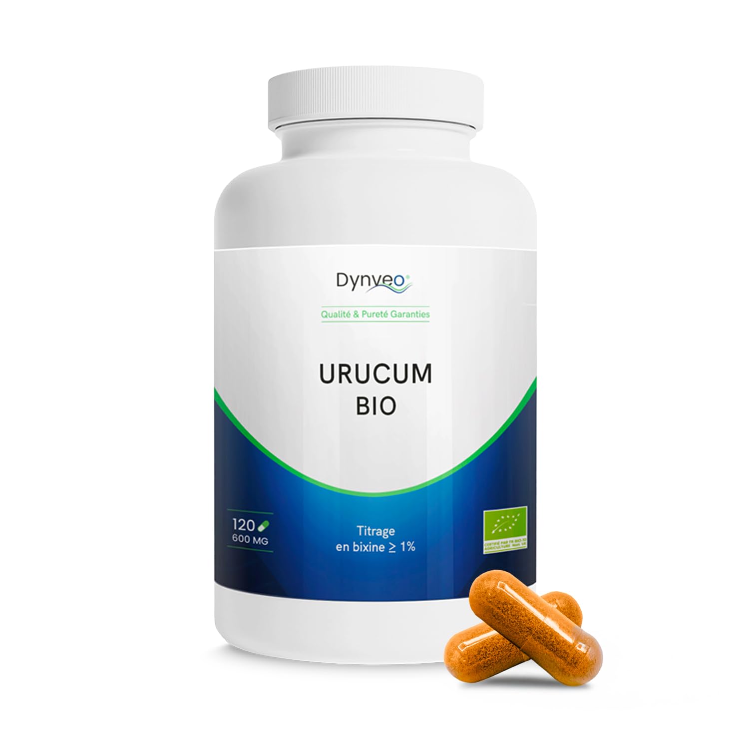 Urucum Bio 600 mg – Titré à 1% en Bixine – Préparateur Solaire Naturel, Teint Bronzage - Bonne Mine & Anti-âge - 100% Pur – Sans Additif - Qualité Premium - 120 Gélules végétales (1 à 2 mois) - Dynveo