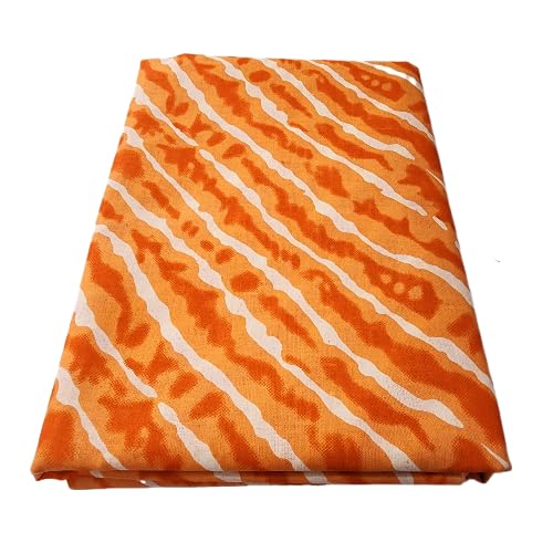 2.5 meter Unstitched PURE COTTON Leheriya Print Fabric | Multi-Purpose Dress Material for Women Kurti, Blouse, Kids, Home Decor, Sofa, Dining table cover, Navratri, Gifting